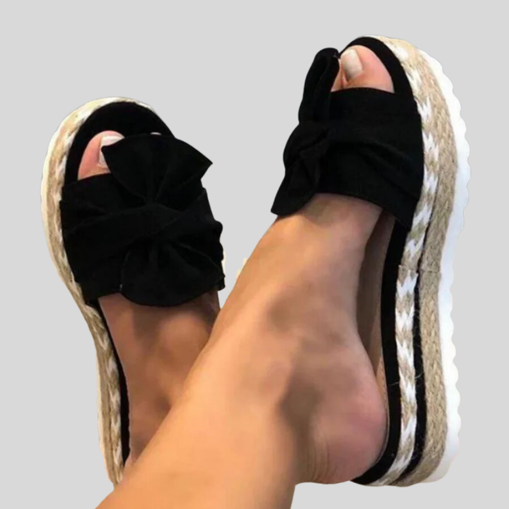 Women's Elegant Bow Sandals – Ergonomic Support, Cushioned Footbed, Versatile Design – Ideal for Outdoor Activities and Casual Wear, Available in Multiple Colors