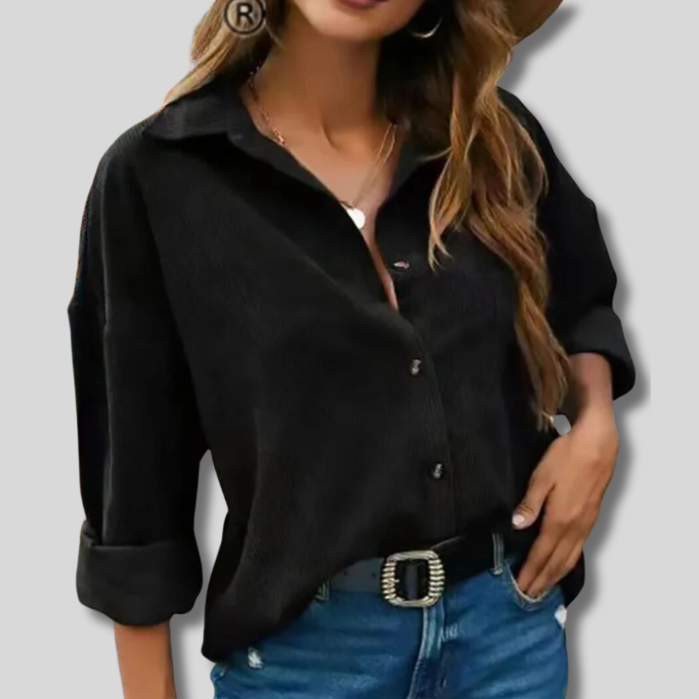 Effie - Classic casual corduroy blouse