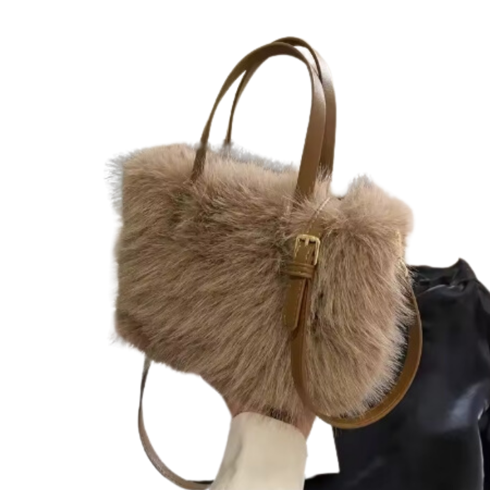 Faux fur handbag tote bag