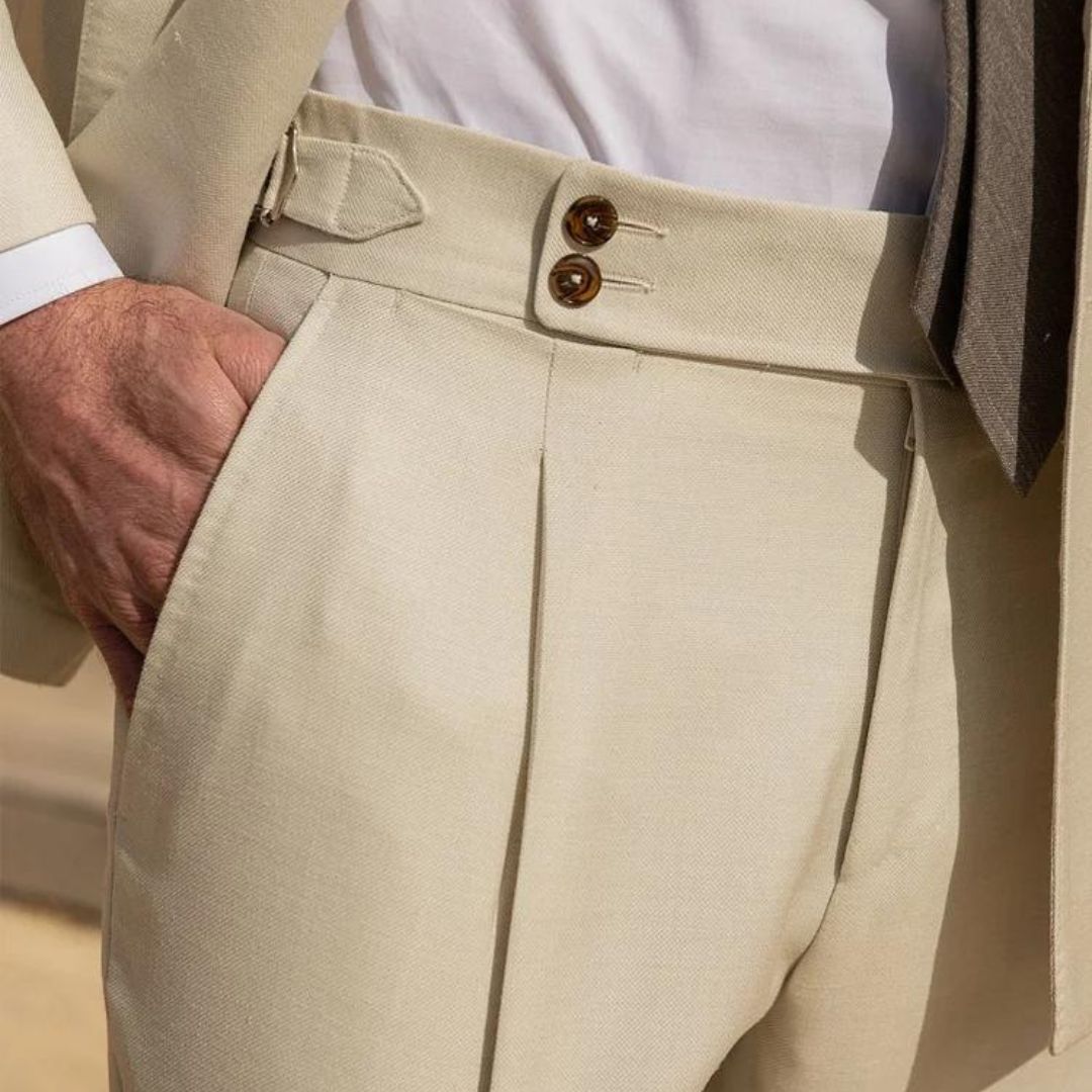 Benjamin - Beige Linen Trousers