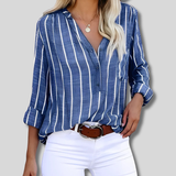 Zalika - Loose long-sleeved striped shirt