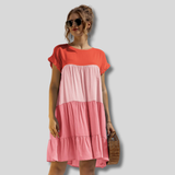 Barbara - Loose Dress With Colour Block Pattern