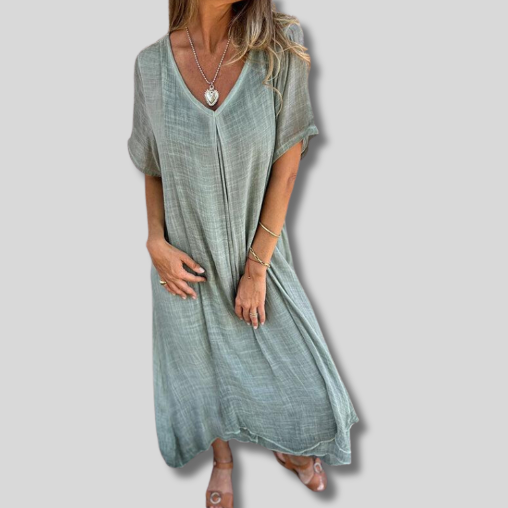 Kayla - Long cotton dress loose