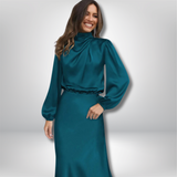 Ellie - Elegant Dress with Satin Sleeves