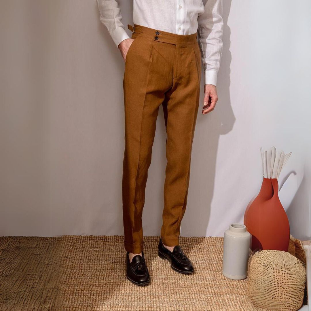 Benjamin - Beige Linen Trousers