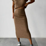 Jackie - Sleeveless Skirt and knitted Top