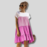 Barbara - Loose Dress With Colour Block Pattern