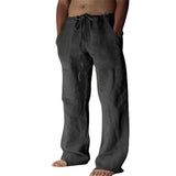 Adrian - Leisure trousers made of linen, single-coloured, for men