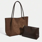 ALDA - Suede Tote Bag With Pouch
