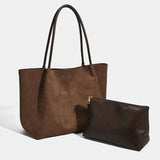 ALDA - Suede Tote Bag With Pouch