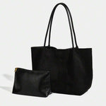 ALDA - Suede Tote Bag With Pouch