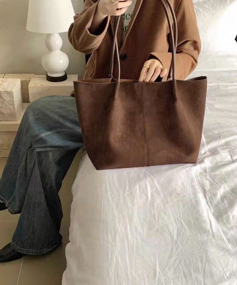 ALDA - Suede Tote Bag With Pouch