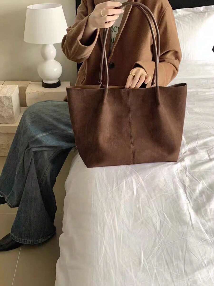 ALDA - Suede Tote Bag With Pouch