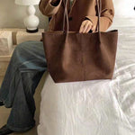 ALDA - Suede Tote Bag With Pouch