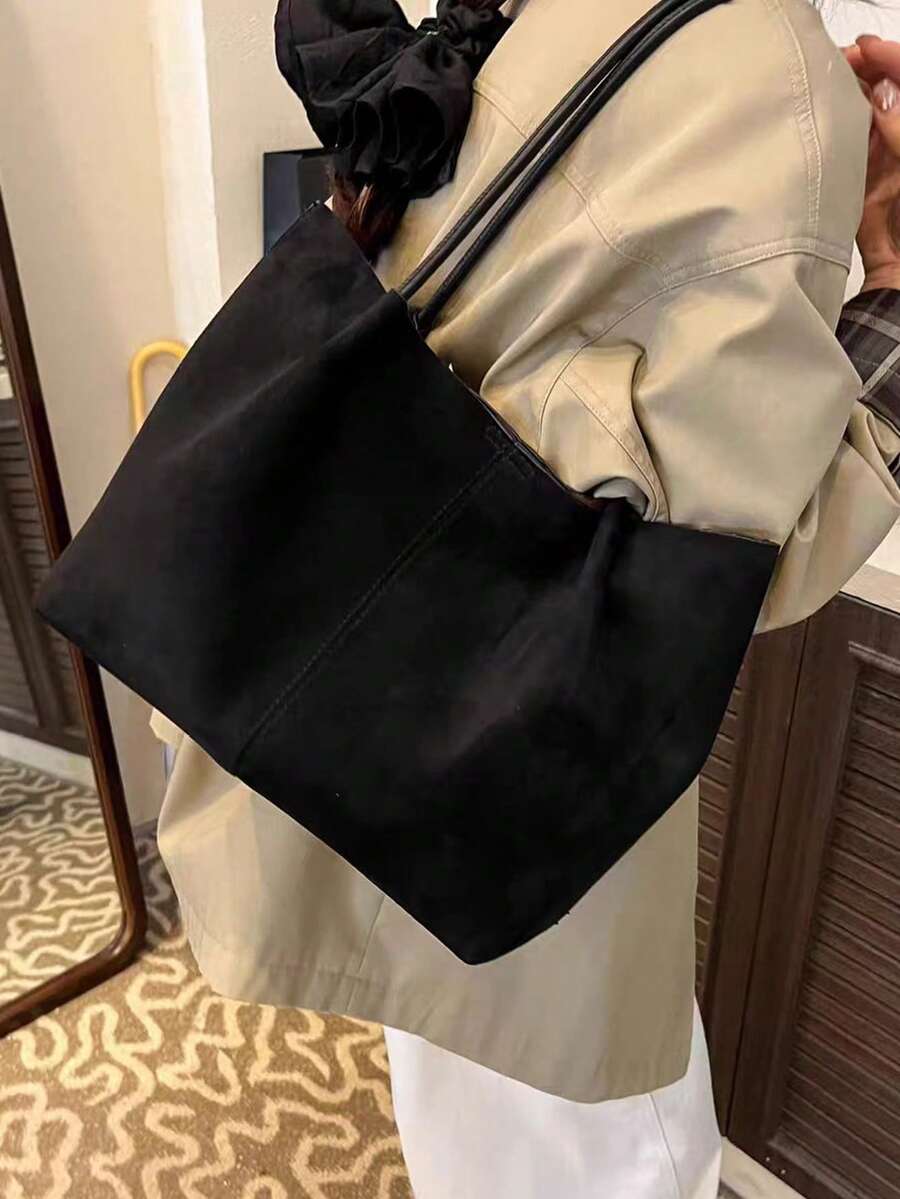 ALDA - Suede Tote Bag With Pouch