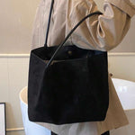 ALDA - Suede Tote Bag With Pouch