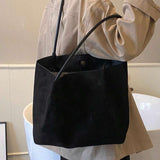 ALDA - Suede Tote Bag With Pouch