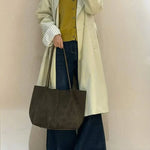 ALDA - Suede Tote Bag With Pouch