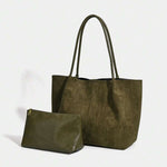 ALDA - Suede Tote Bag With Pouch