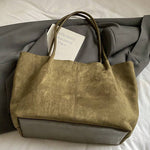 ALDA - Suede Tote Bag With Pouch
