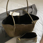 ALDA - Suede Tote Bag With Pouch