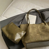 ALDA - Suede Tote Bag With Pouch