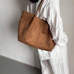 ALDA - Suede Tote Bag With Pouch