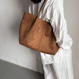 ALDA - Suede Tote Bag With Pouch