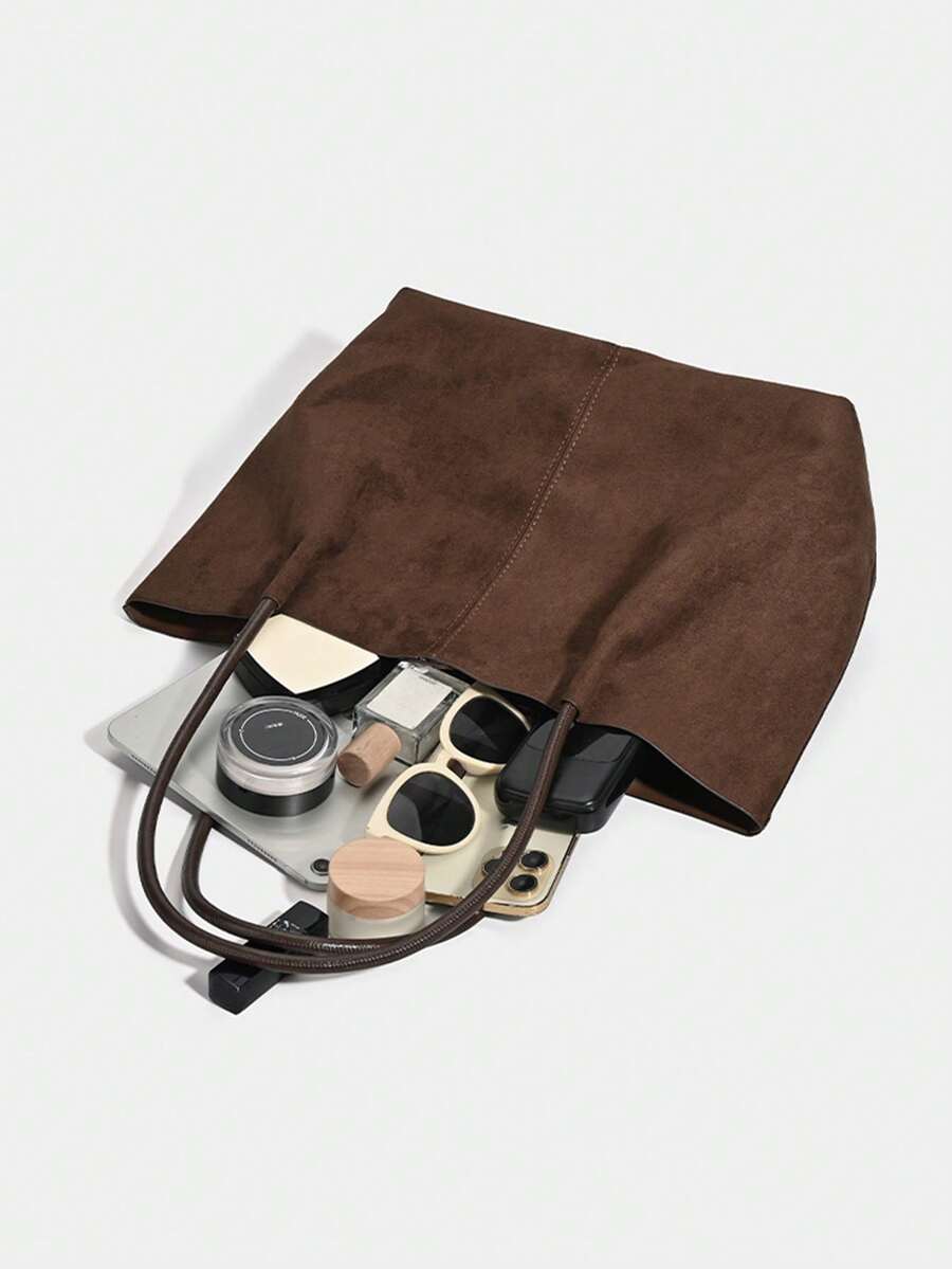 ALDA - Suede Tote Bag With Pouch