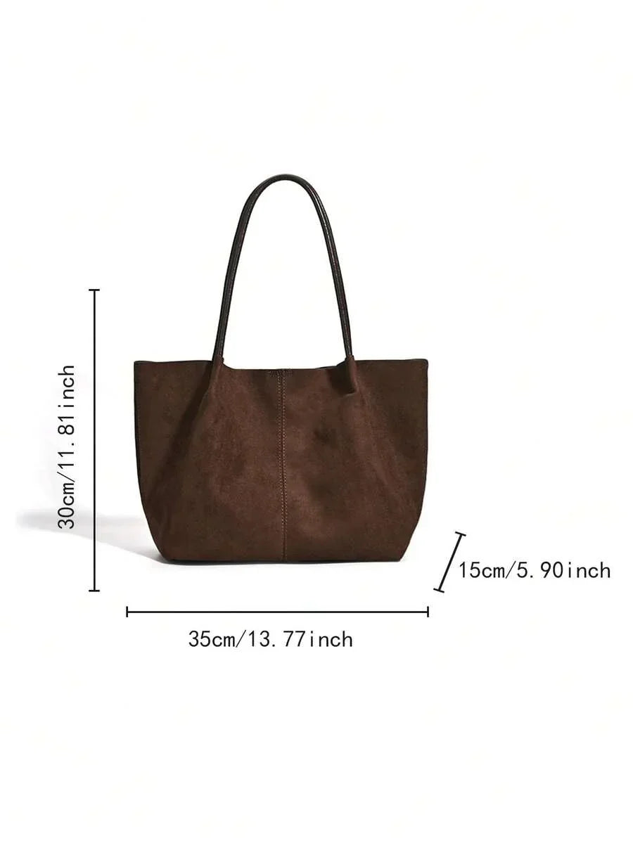 ALDA - Suede Tote Bag With Pouch
