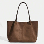 ALDA - Suede Tote Bag With Pouch Mocha