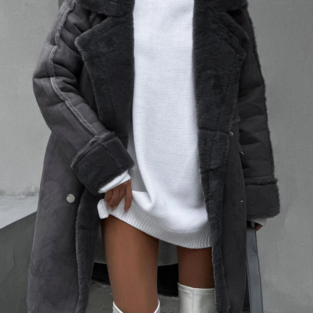 Frost Luxe – Shearling Trench Coat