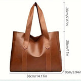 Leather Tote Bag - Large Capacity