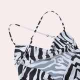 Tara - Bold Backless Maxi with Zebra Stripes