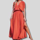 Catalina - Women's stylish orange maxi dress