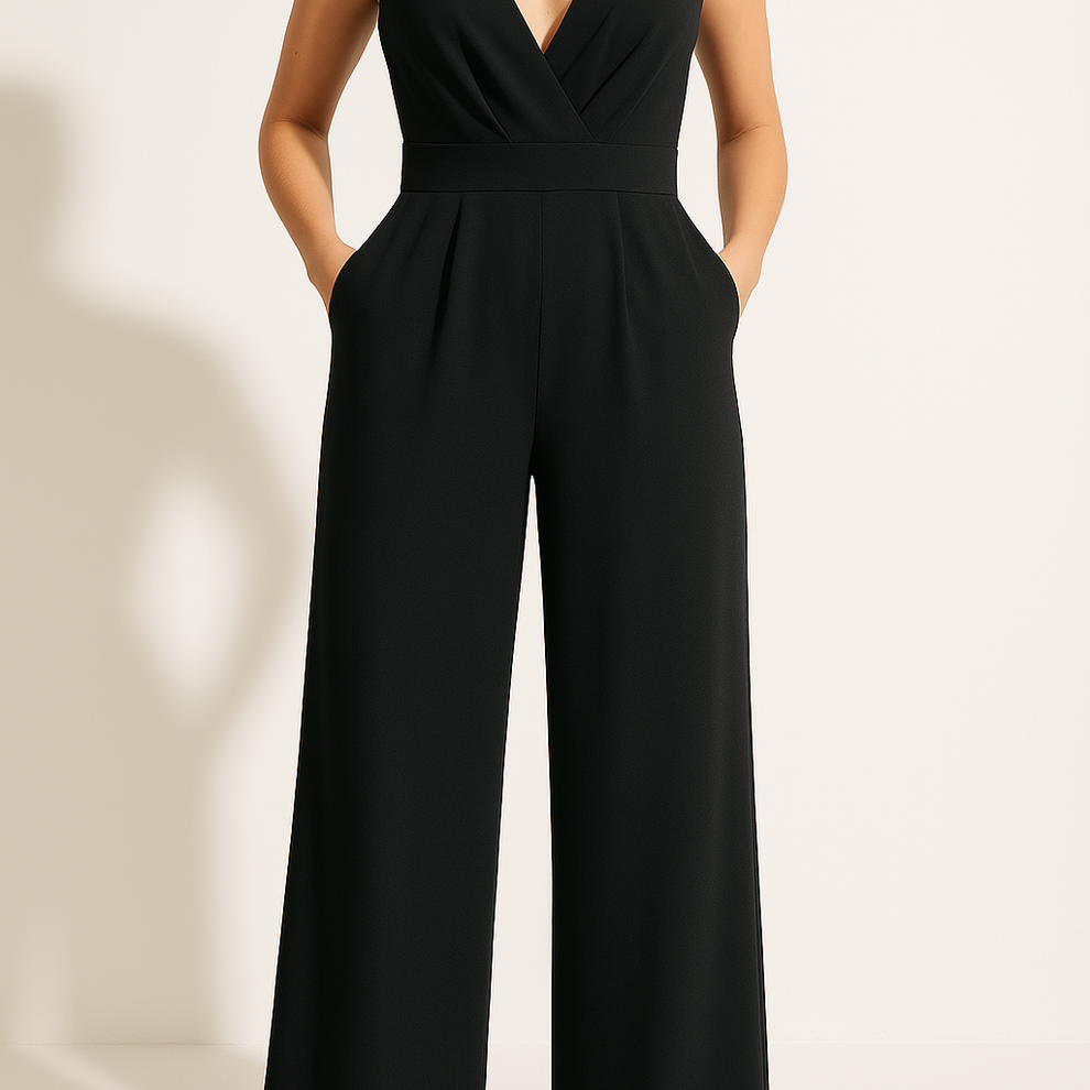 Luxe Grace – Wide Leg Wrap Jumpsuit