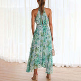 Sienna - Green Maxi Dress with Flowers