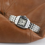 Nuria - Luxury Fashion Ladies Watch Square Brand Ladies Quartz Watch Silver Steel Strap