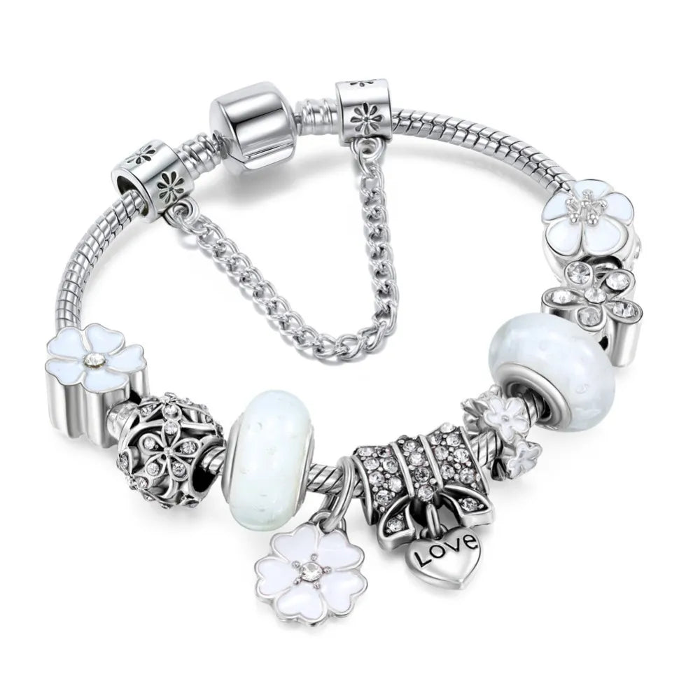 Stylish Bracelet with Vintage Inspired Charms