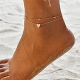 Nadine - Women's fashion Silver-coloured heart anklets for the summer