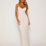 Ivory Elegance – Lace Column Dress