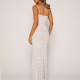 Ivory Elegance – Lace Column Dress