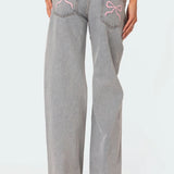 Celeste Charm – Embroidered Wide Leg Jeans