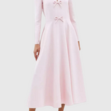 Blush Reverie – Triple Bow Maxi Dress