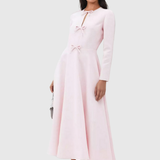 Blush Reverie – Triple Bow Maxi Dress
