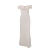 Pearl Dreams – Off-Shoulder Maxi Dress