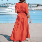 Catalina - Women's stylish orange maxi dress