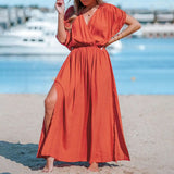 Catalina - Women's stylish orange maxi dress