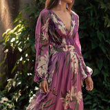 Camila - Women's elegant purple maxi dress