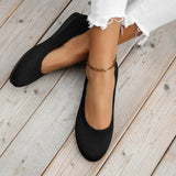 Frances - Elegant embellished ballerinas with knitted texture